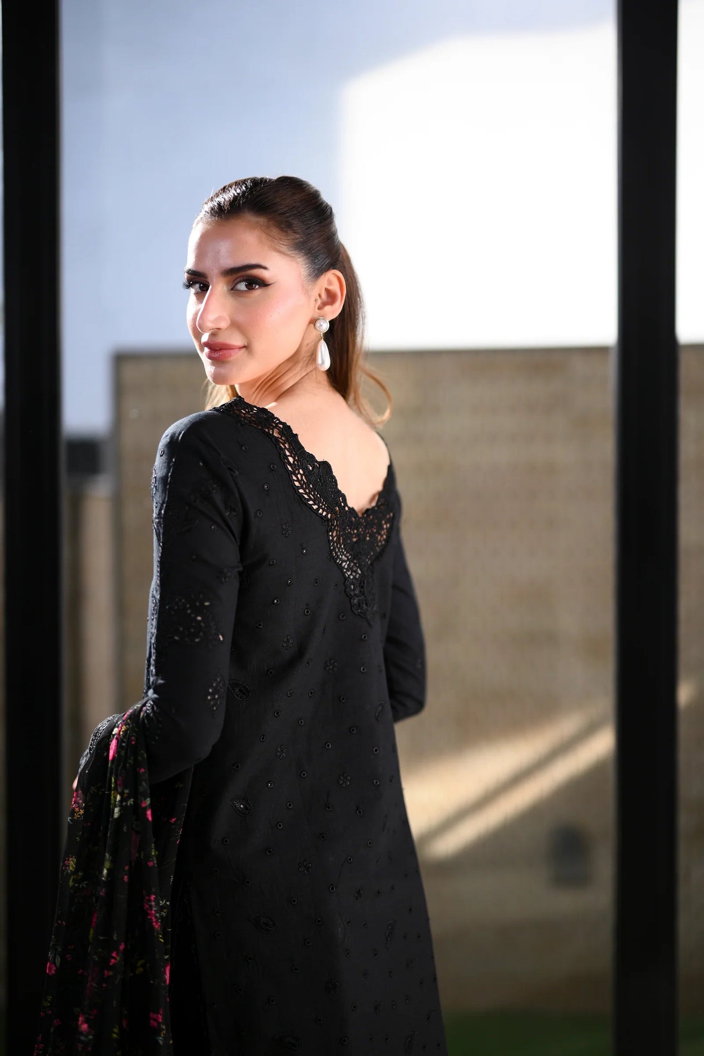 BLACK LUXURY EMBROIDERED LAWN (NEL-26602) | LUXURY LAWN X EID '26 | ZAIB