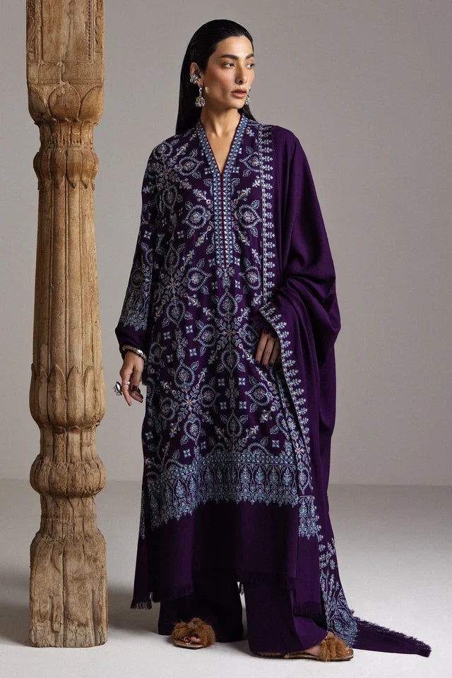 BANAFSHA-D10 | WINTER UNSTITCHED SARAAB | ZARA SHAHJAHAN