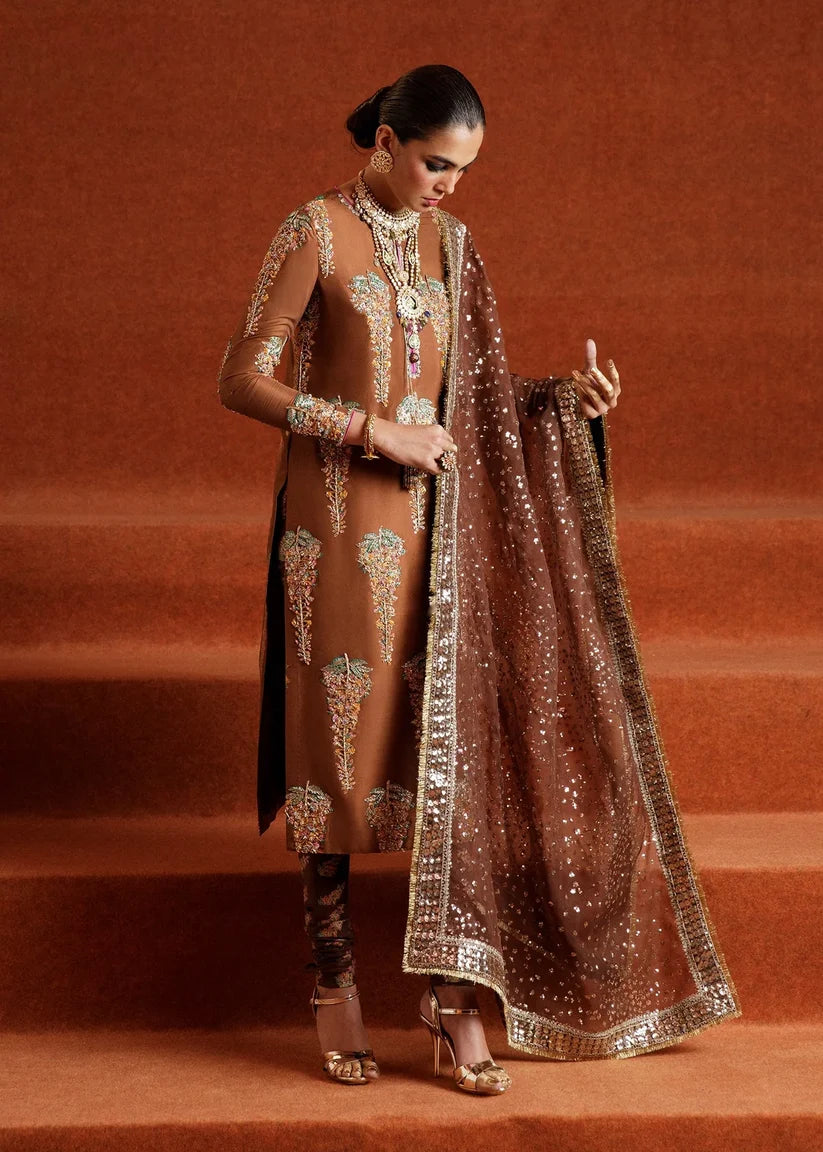 Marrom | Luxury Pret'23 | Hussain Rehar