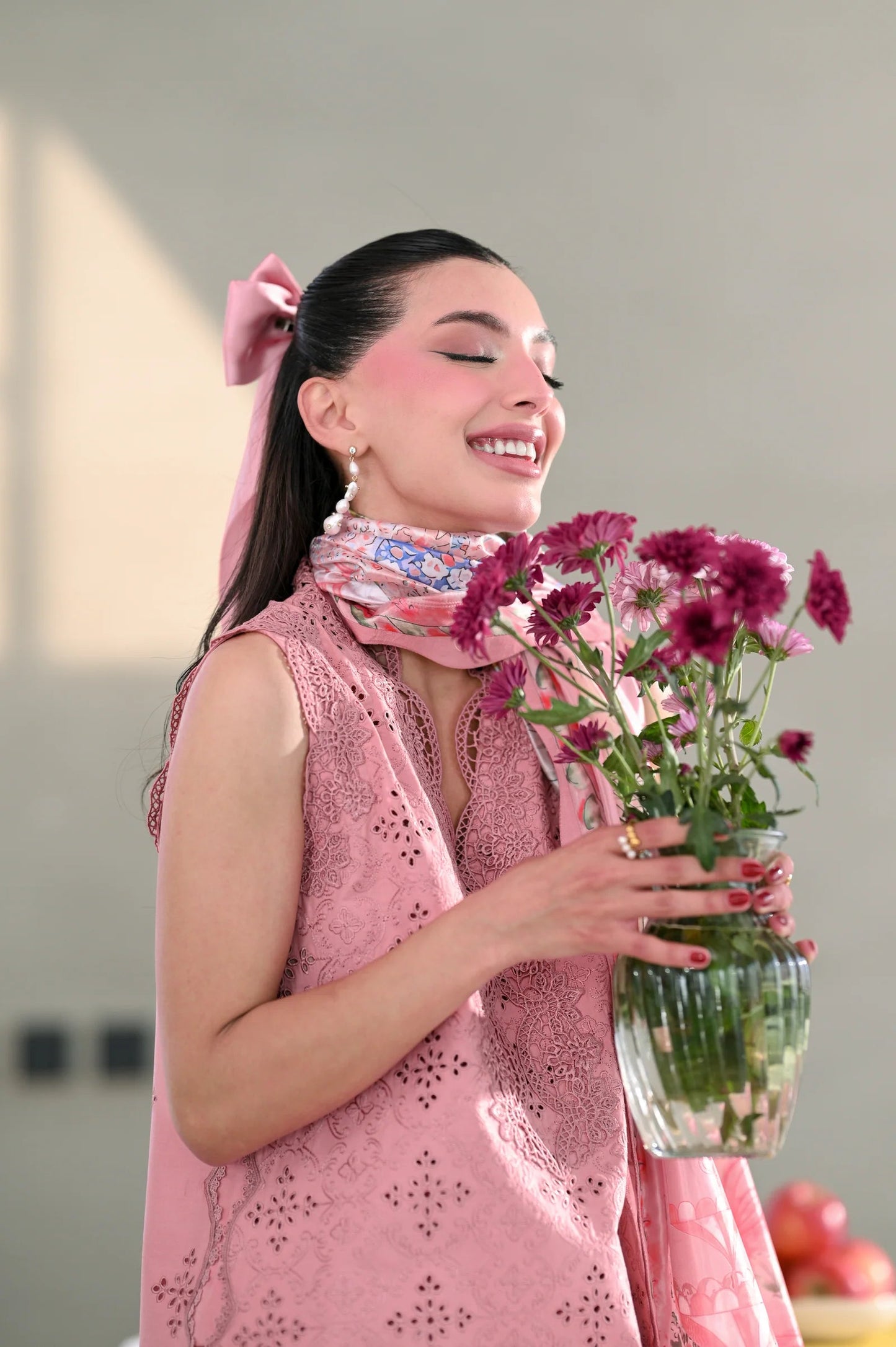 BABY BLUSH PINK LUXURY EMBROIDERED LAWN SET (NEL-26612) | LUXURY LAWN X EID '26 | ZAIB