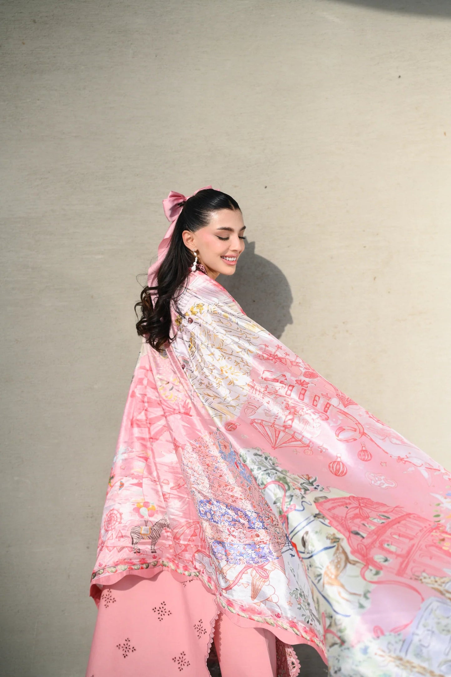 BABY BLUSH PINK LUXURY EMBROIDERED LAWN SET (NEL-26612) | LUXURY LAWN X EID '26 | ZAIB