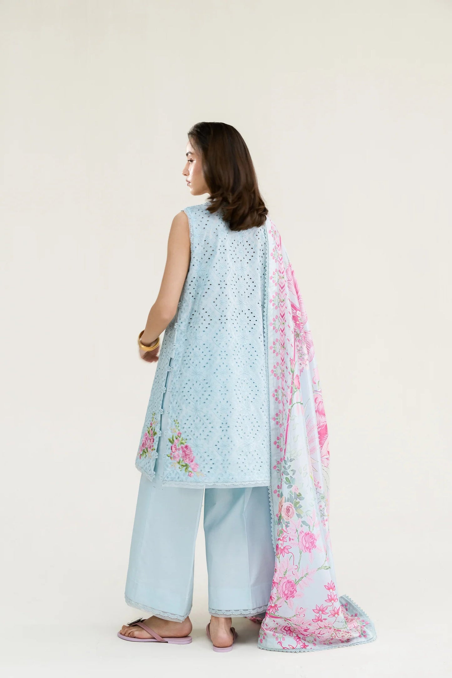ICE BLUE LUXURY EMBROIDERED LAWN 3PCS SET (NPA3-26404) | RAMADAN EDIT '26 | ZAIB