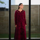 DEEP MAROON LUXURY EMBROIDERED LAWN (NEL-26601) | LUXURY LAWN X EID '26 | ZAIB
