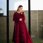 DEEP MAROON LUXURY EMBROIDERED LAWN (NEL-26601) | LUXURY LAWN X EID '26 | ZAIB