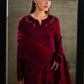 DEEP MAROON LUXURY EMBROIDERED LAWN (NEL-26601) | LUXURY LAWN X EID '26 | ZAIB
