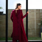 DEEP MAROON LUXURY EMBROIDERED LAWN (NEL-26601) | LUXURY LAWN X EID '26 | ZAIB