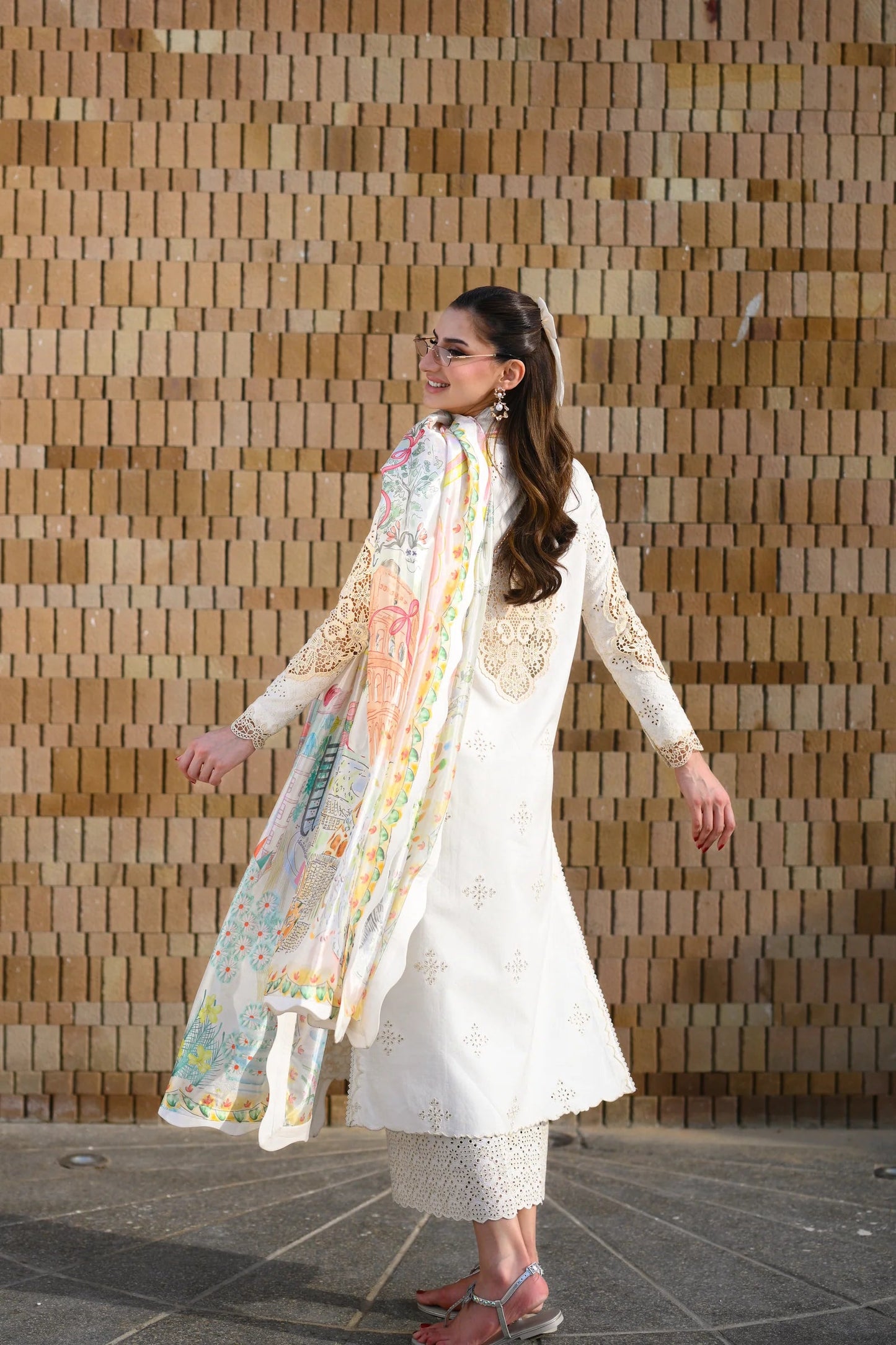 IVORY LUXURY EMBROIDERED LAWN SET (NEL-26604) | LUXURY LAWN X EID '26 | ZAIB