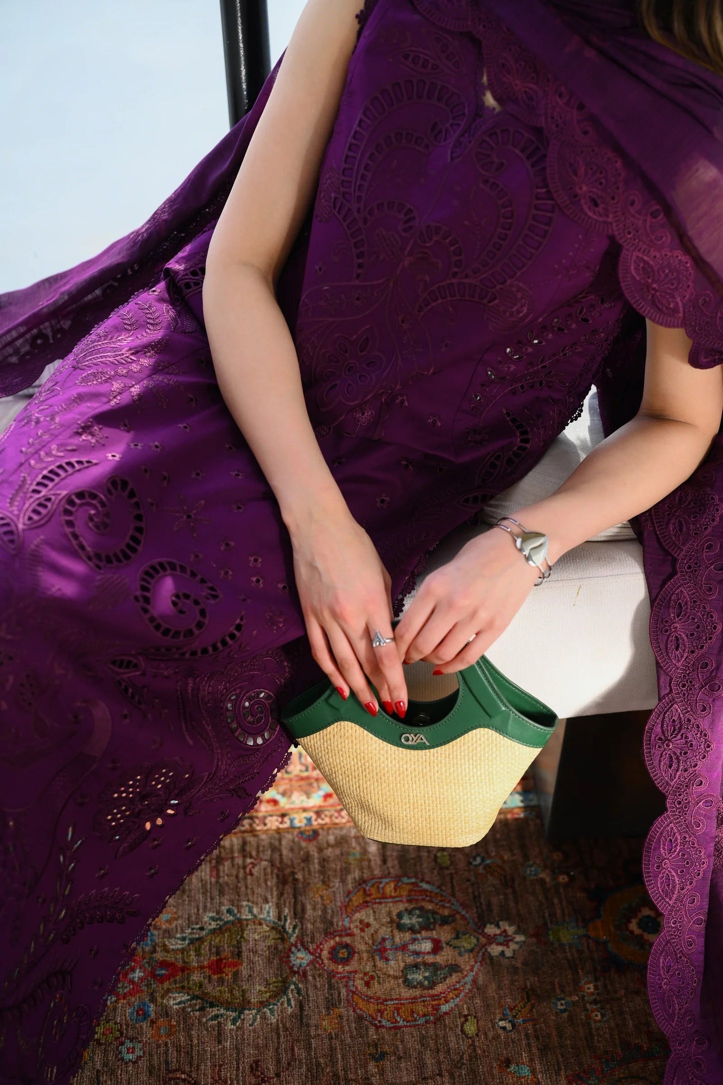 DEEP PLUM LUXURY EMBROIDERED UNSTITCHED LAWN (NEL-26613) | LUXURY LAWN X EID '26 | ZAIB