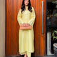 Light Yellow Linen Fringe Set | LIRA