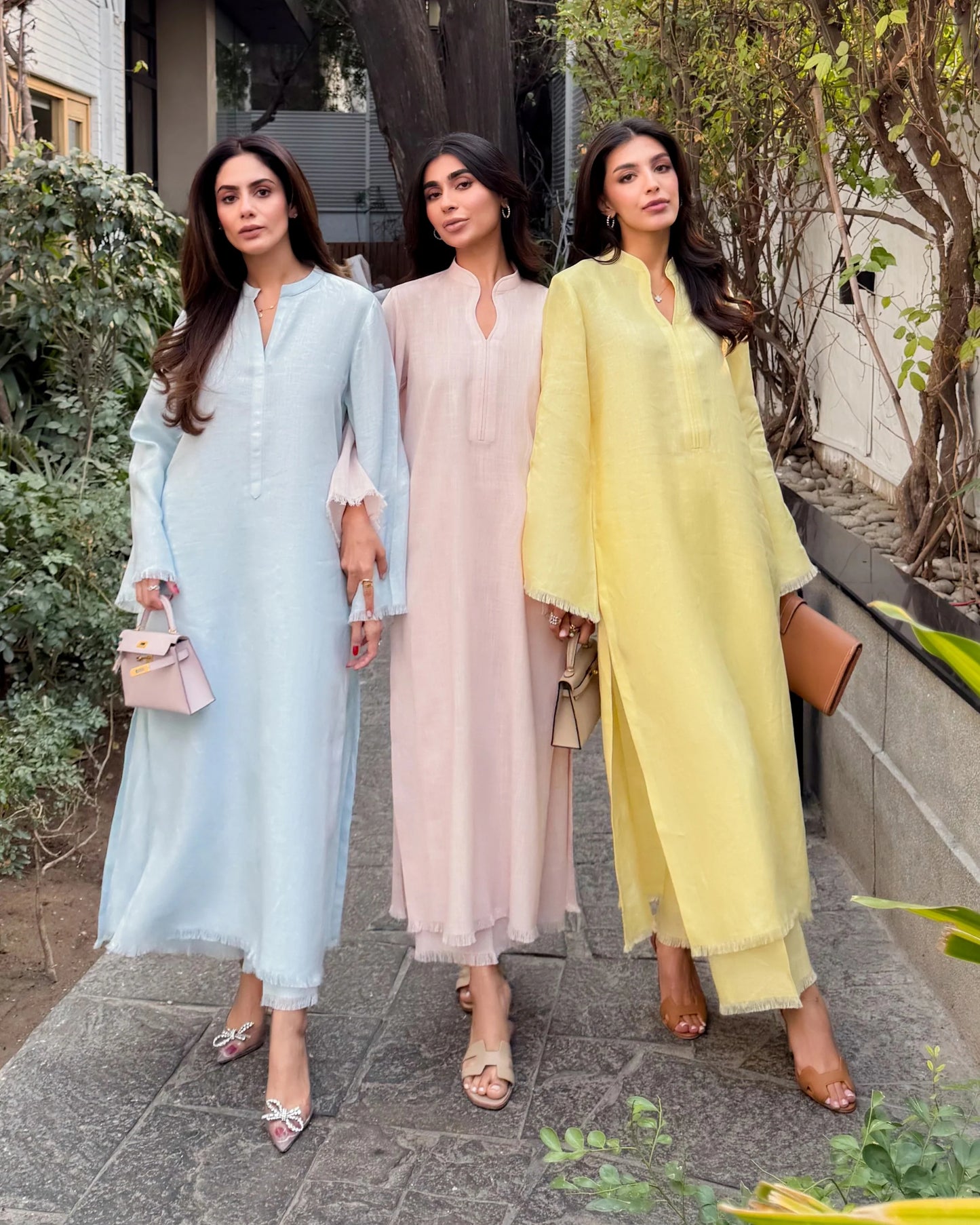 Light Yellow Linen Fringe Set | LIRA