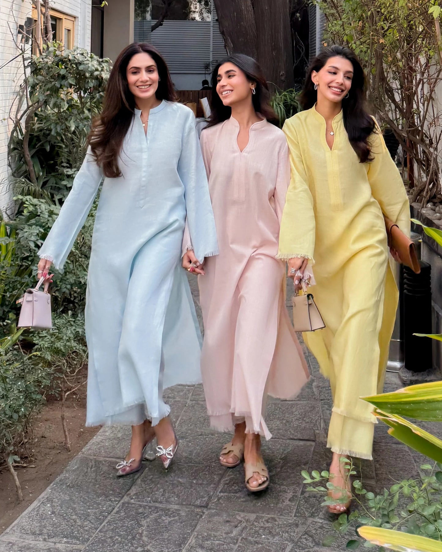 Light Yellow Linen Fringe Set | LIRA