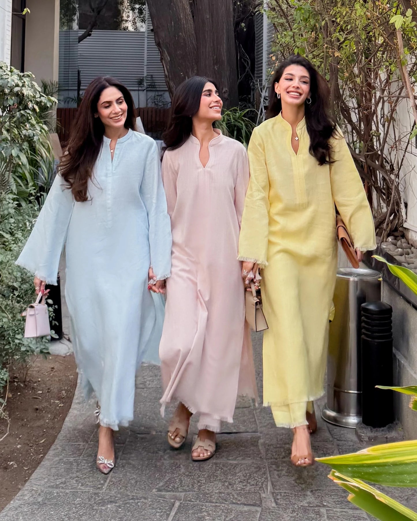 Light Yellow Linen Fringe Set | LIRA