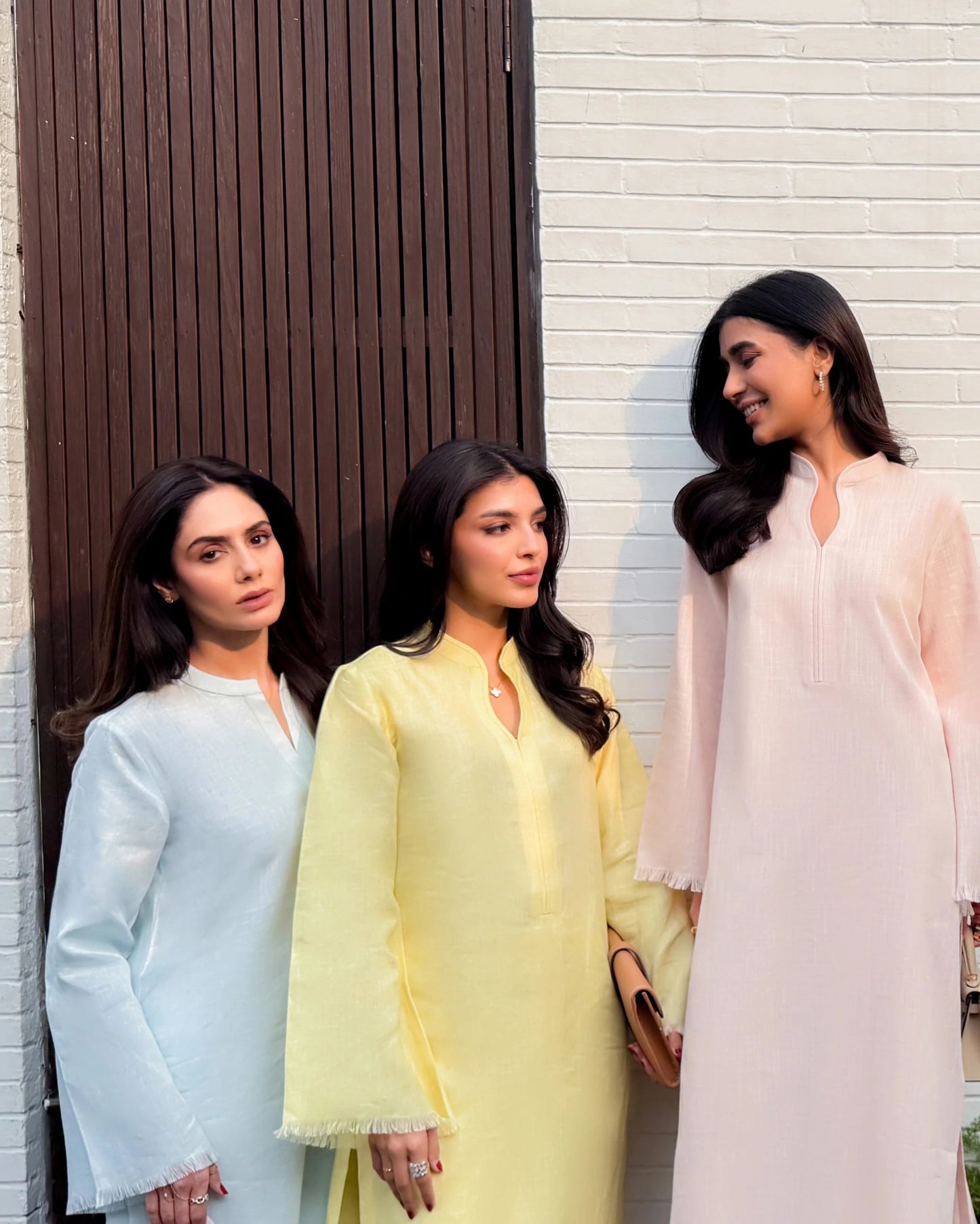 Light Yellow Linen Fringe Set | LIRA