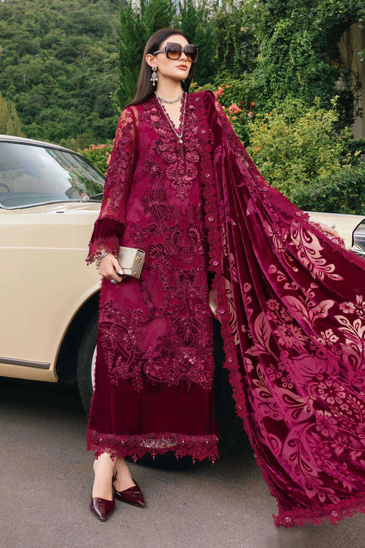 Maria.B Winter Luxe '25  Embroidered Chantilly Suit | Wl-1308