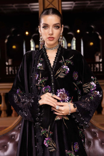 Maria.B Winter Luxe '25 - 3 Piece  Embroidered Velvet Suit | Wl-1306