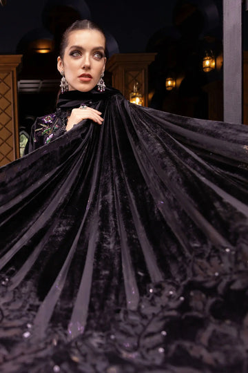 Maria.B Winter Luxe '25 - 3 Piece  Embroidered Velvet Suit | Wl-1306