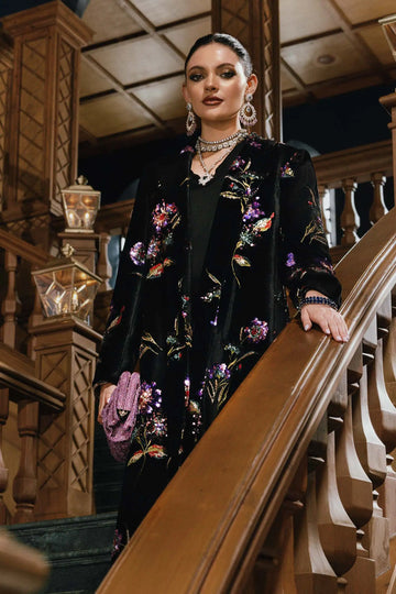 Maria.B Winter Luxe '25 - 3 Piece  Embroidered Velvet Suit | Wl-1306