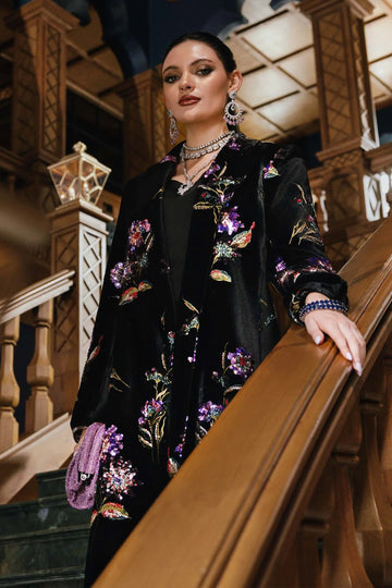 Maria.B Winter Luxe '25 - 3 Piece  Embroidered Velvet Suit | Wl-1306