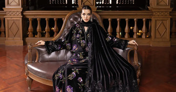 Maria.B Winter Luxe '25 - 3 Piece  Embroidered Velvet Suit | Wl-1306