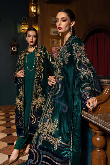 Maria.B Winter Luxe '25 - 3 Piece  Embroidered Velvet Suit | Wl-130