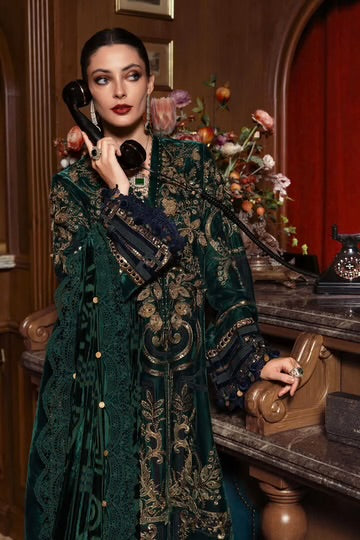 Maria.B Winter Luxe '25 - 3 Piece  Embroidered Velvet Suit | Wl-130