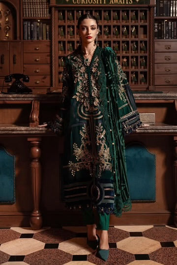Maria.B Winter Luxe '25 - 3 Piece  Embroidered Velvet Suit | Wl-130