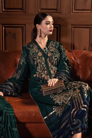 Maria.B Winter Luxe '25 - 3 Piece  Embroidered Velvet Suit | Wl-130