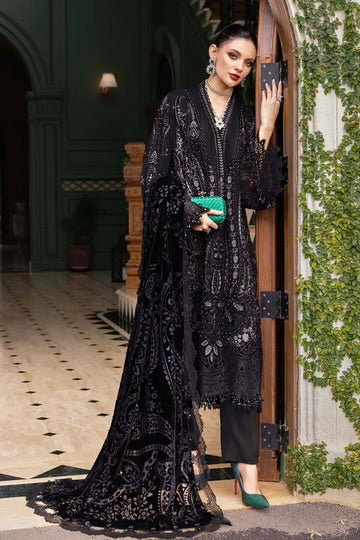 Maria.B Winter Luxe '25 - 3 Piece Embroidered Linen Suit | Wl-1307