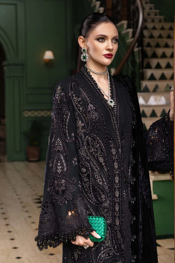 Maria.B Winter Luxe '25 - 3 Piece Embroidered Linen Suit | Wl-1307