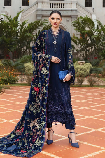 Maria.B Winter Luxe '25 - 3 Piece Embroidered Twill Linen Suit | Wl-1312