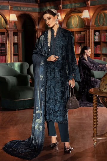 Maria.B Winter Luxe '25 - 3 Piece Embroidered Velvet Suit | Wl-1310