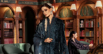 Maria.B Winter Luxe '25 - 3 Piece Embroidered Velvet Suit | Wl-1310