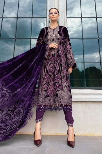Maria.B Winter Luxe '25 - 3 Piece Embroidered Velvet Suit | Wl-1311
