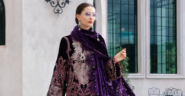 Maria.B Winter Luxe '25 - 3 Piece Embroidered Velvet Suit | Wl-1311