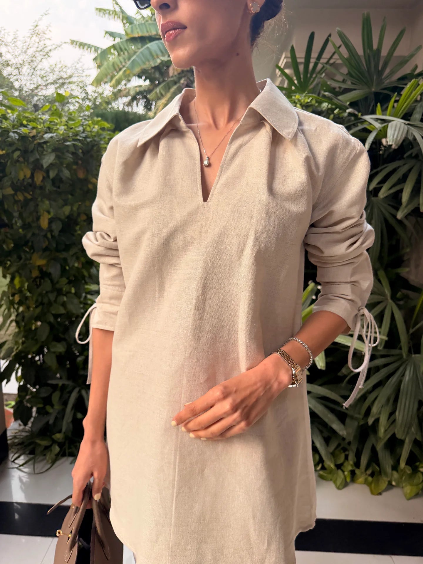 Beige Bow Set | Sak Atelier