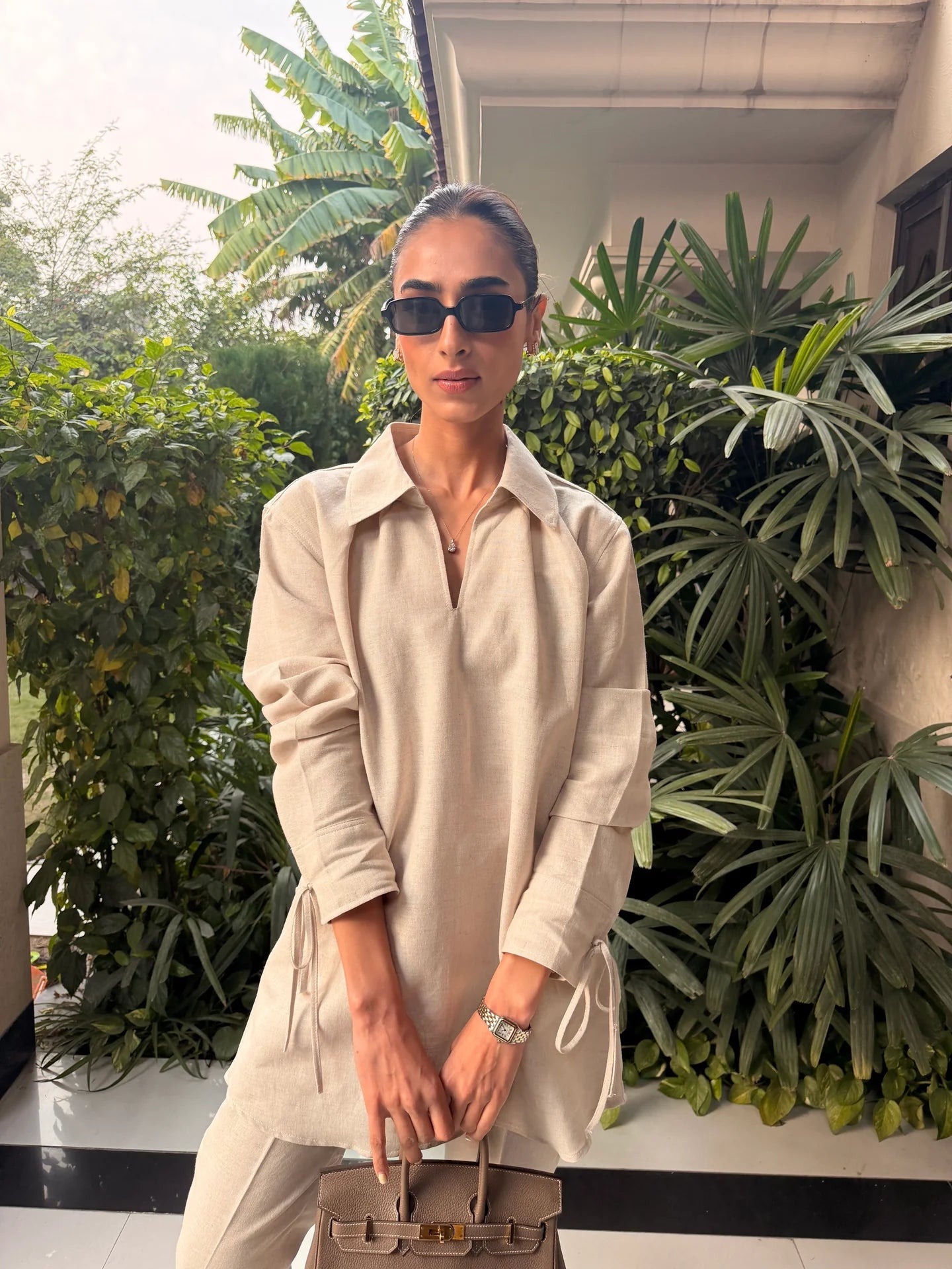 Beige Bow Set | Sak Atelier