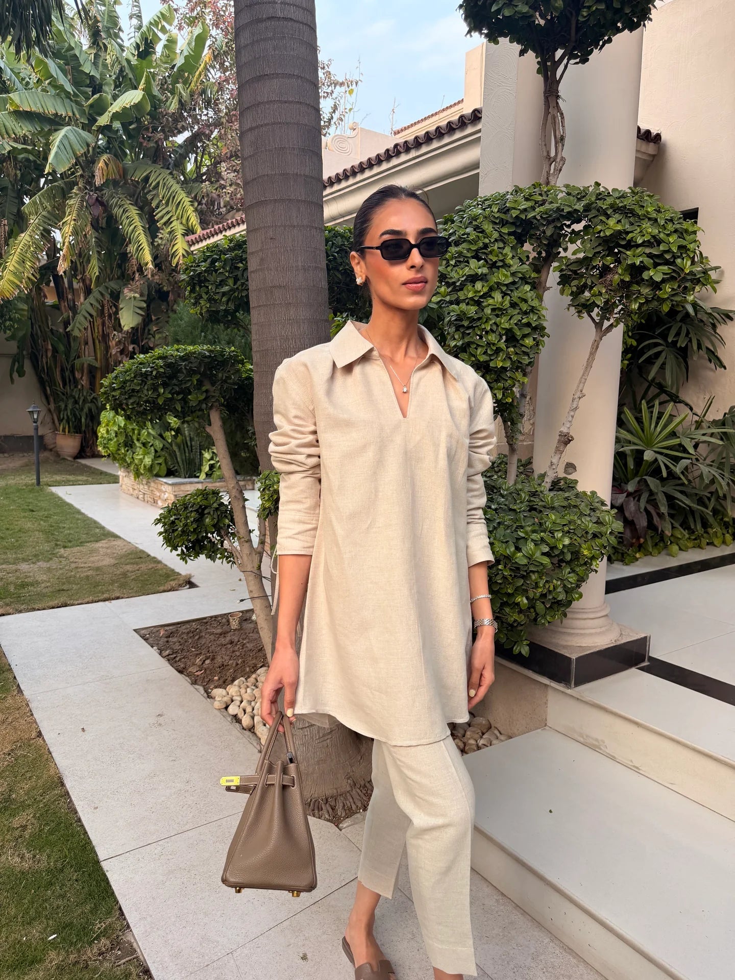 Beige Bow Set | Sak Atelier