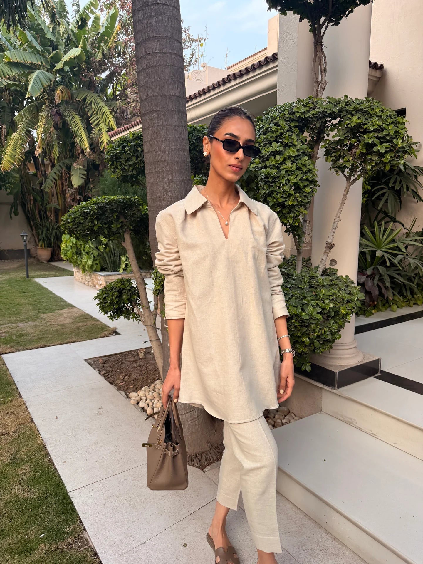 Beige Bow Set | Sak Atelier