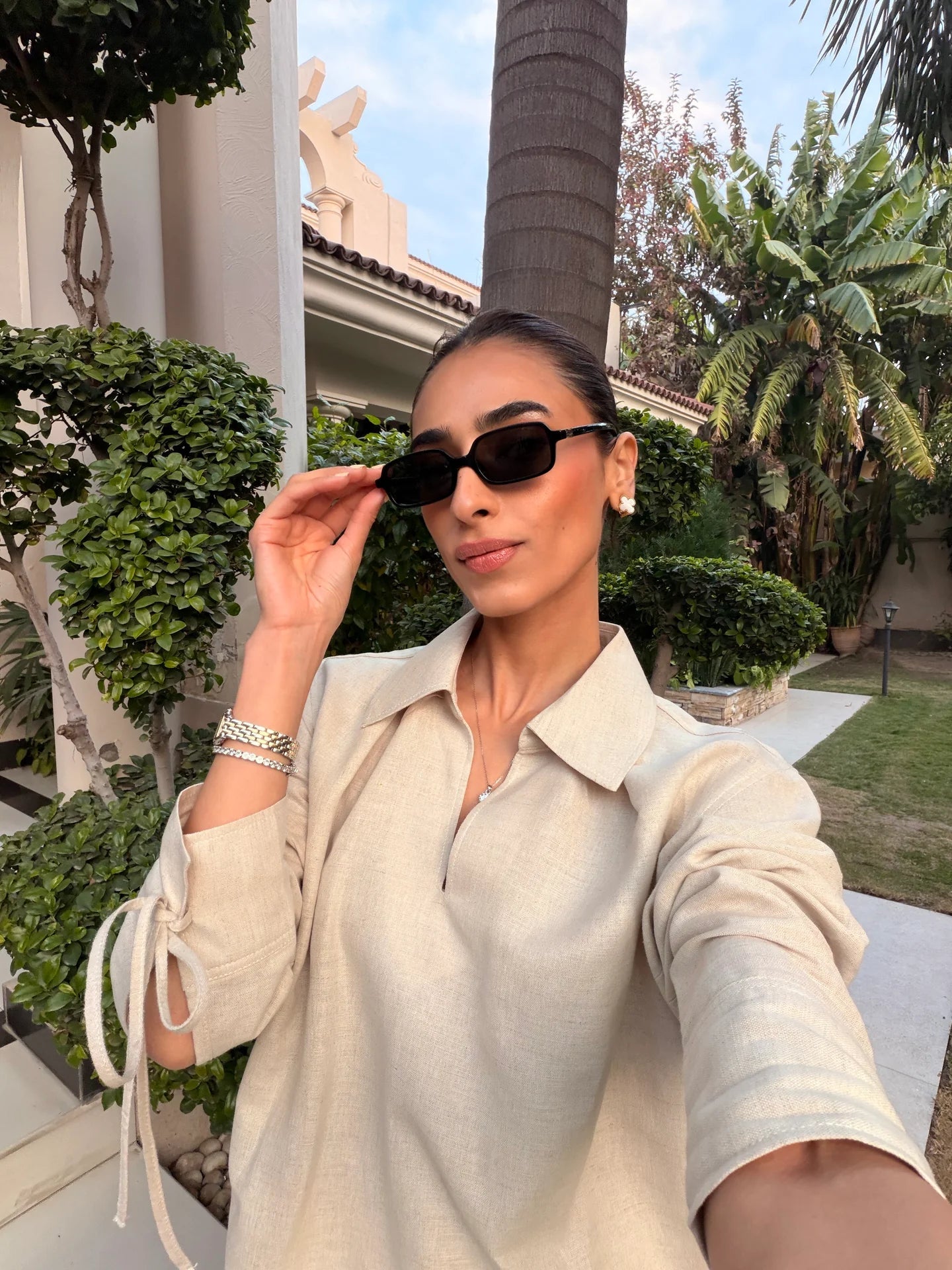 Beige Bow Set | Sak Atelier