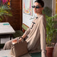 Taupe Mandarin Buttoned Set | New Arrivals | LIRA