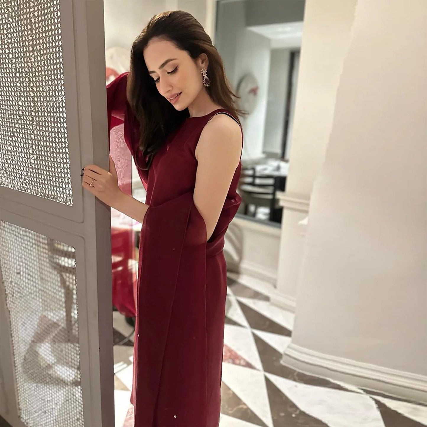 Deep Maroon Simply Iconic | SADAF KANWAL