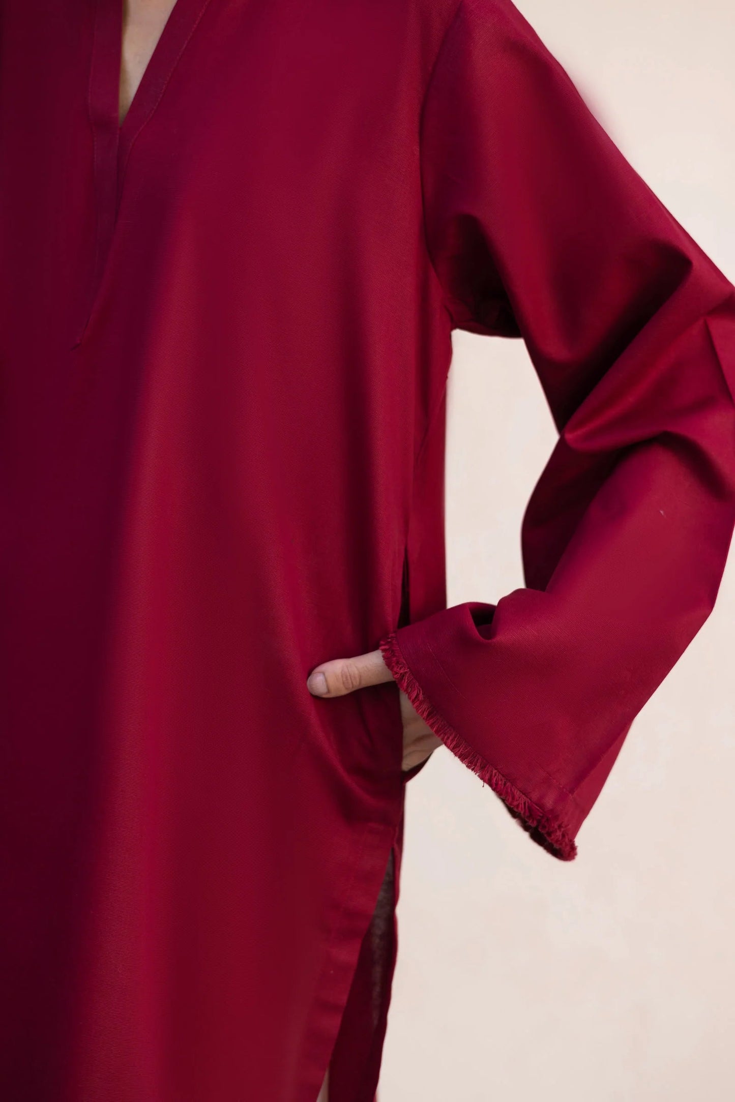 2PC Embroidered Khaddar MSK 05 – Maroon | Winter Solids | Silayi Pret