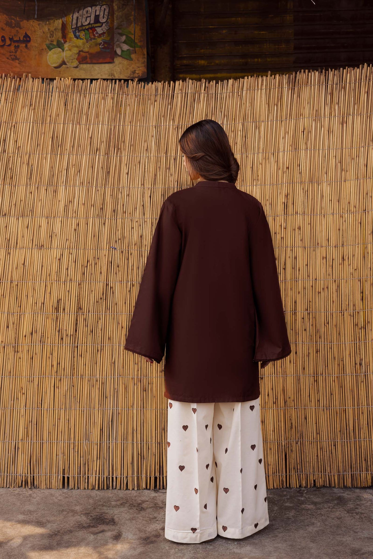 2PC Embroidered Khaddar MSK 05 – Dark Brown | Winter Solids | Silayi Pret