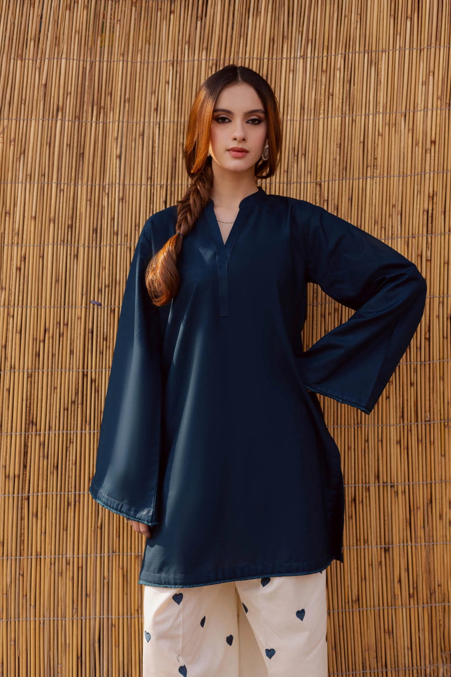 2PC Embroidered Khaddar MSK 05 – Teal | Winter Solids | Silayi Pret