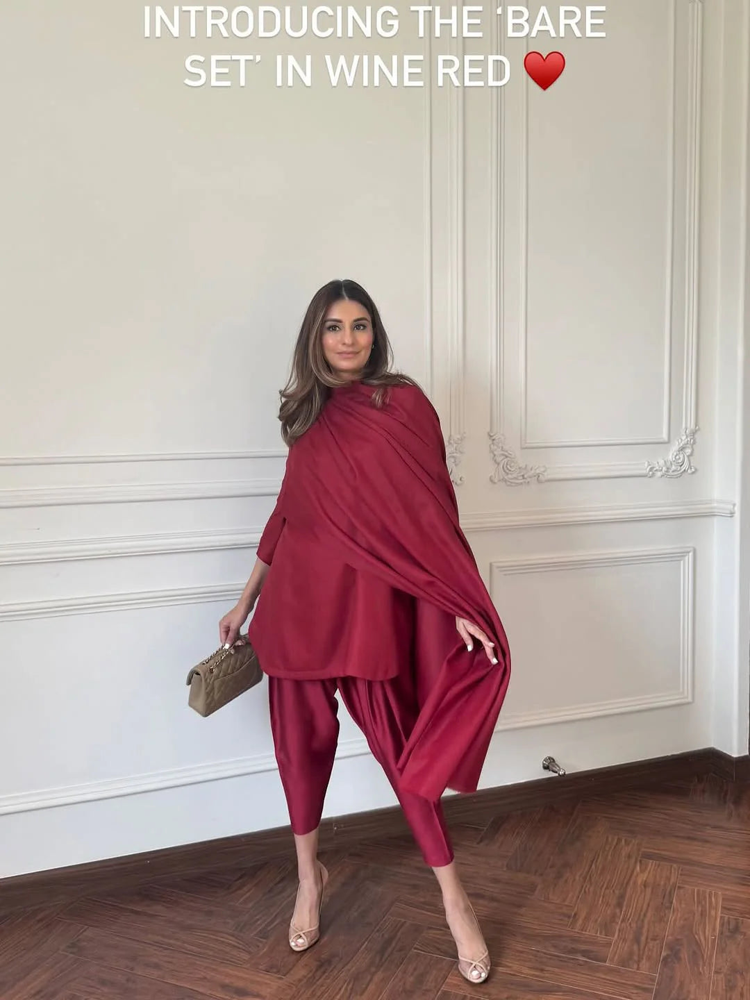 Bare Set in Wine Red | Bare By Zehra Saleem