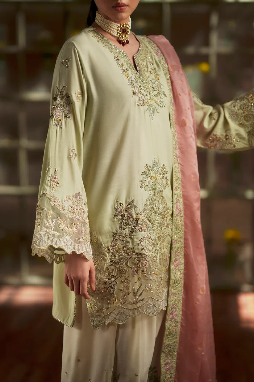 PALE GREEN | E1128/104/130 | Women Boutique HS Drop- 02 | Ethnc