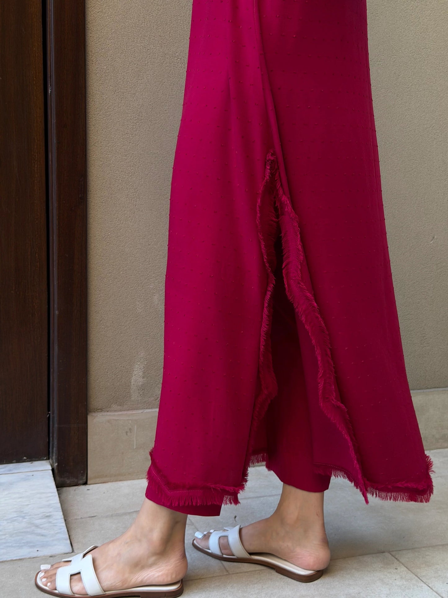 BERRY RED SWISS VOILE SABLE SET | Sak Atelier