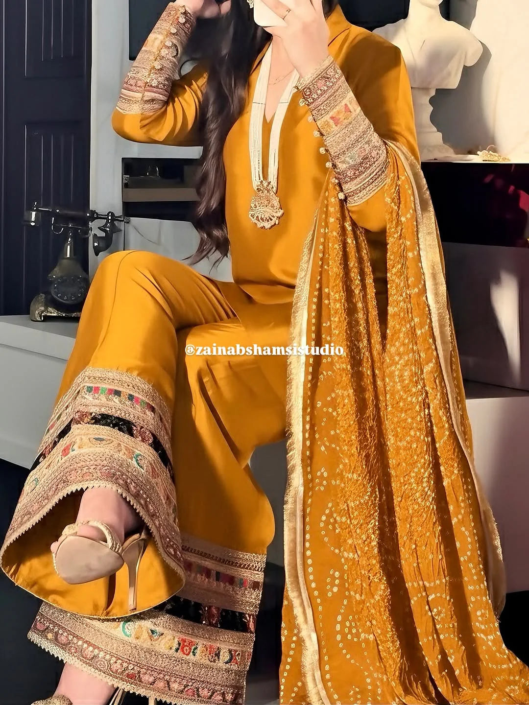 The Nooré Set in Yellow| Zainab Shamsi Studio