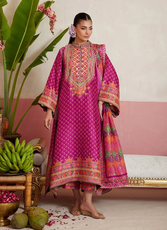 Adena Fuschia Shirt And Dupatta | MAYNA FESTIVE PRINTS '26 | FARAH TALIB AZIZ