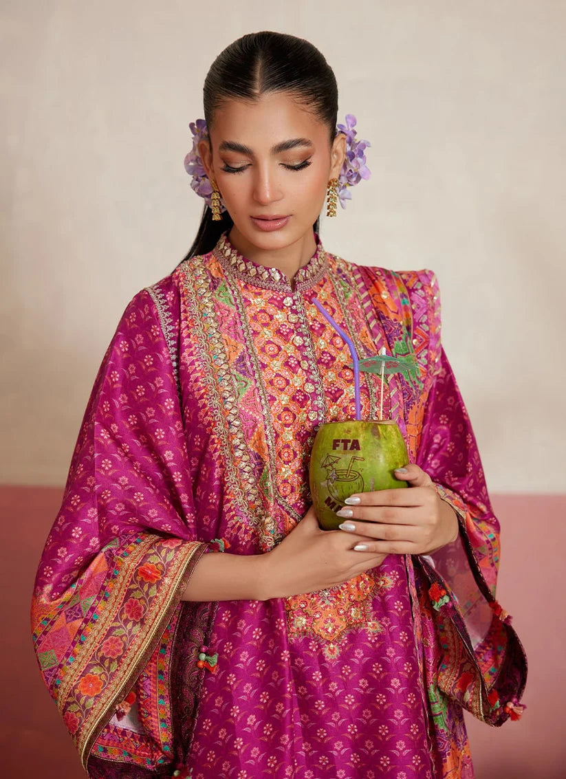Adena Fuschia Shirt And Dupatta | MAYNA FESTIVE PRINTS '26 | FARAH TALIB AZIZ